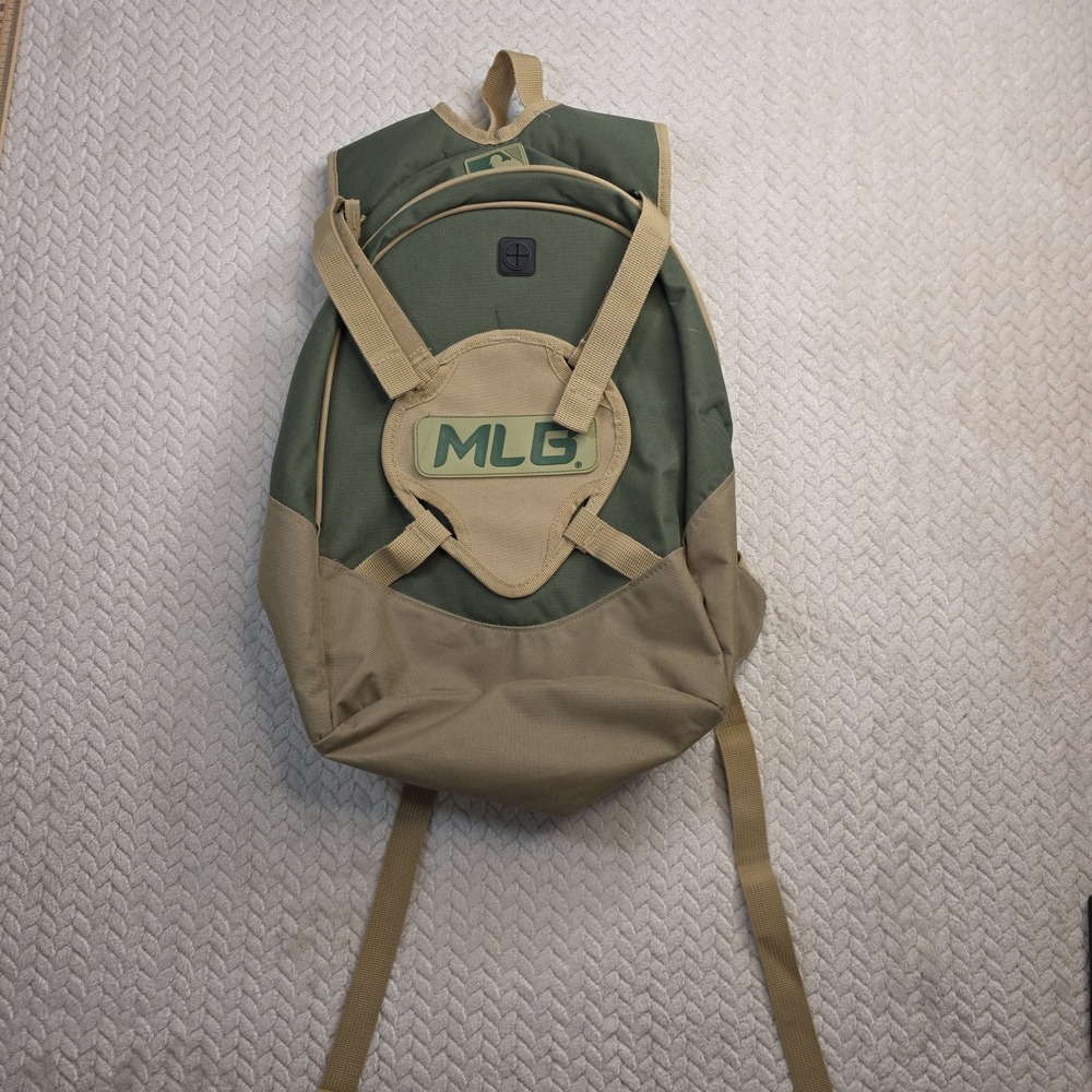 MLB Major League Baseball Backpack Olive Green Tan Canvas Utility School Bag